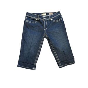 Nine West Vintage American  Capri Jeans Size 12 Dark Wash Contrast Stitch‎